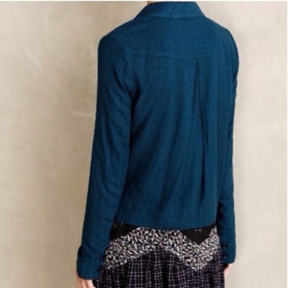 NWT Anthropologie Turquoise Relaxed Blazer - Picture 7 of 7